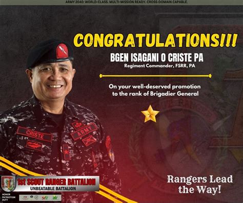 col. isagani o. criste pa|Congratulations kay Colonel Isagani Criste, ang bagong.